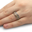 Deer Antler Ring with Oak Wood Pinstripe-1730 - Jewelry by Johan