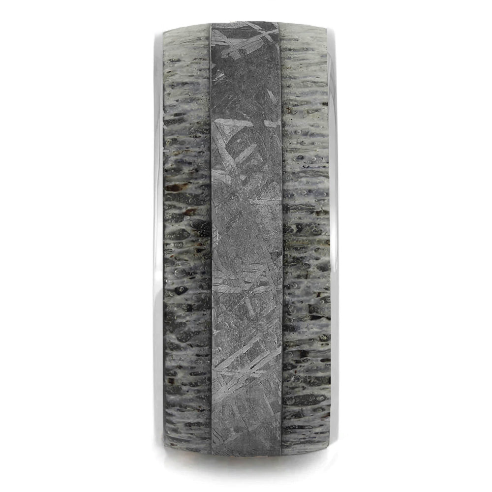 Wide Men's Wedding Band With Meteorite