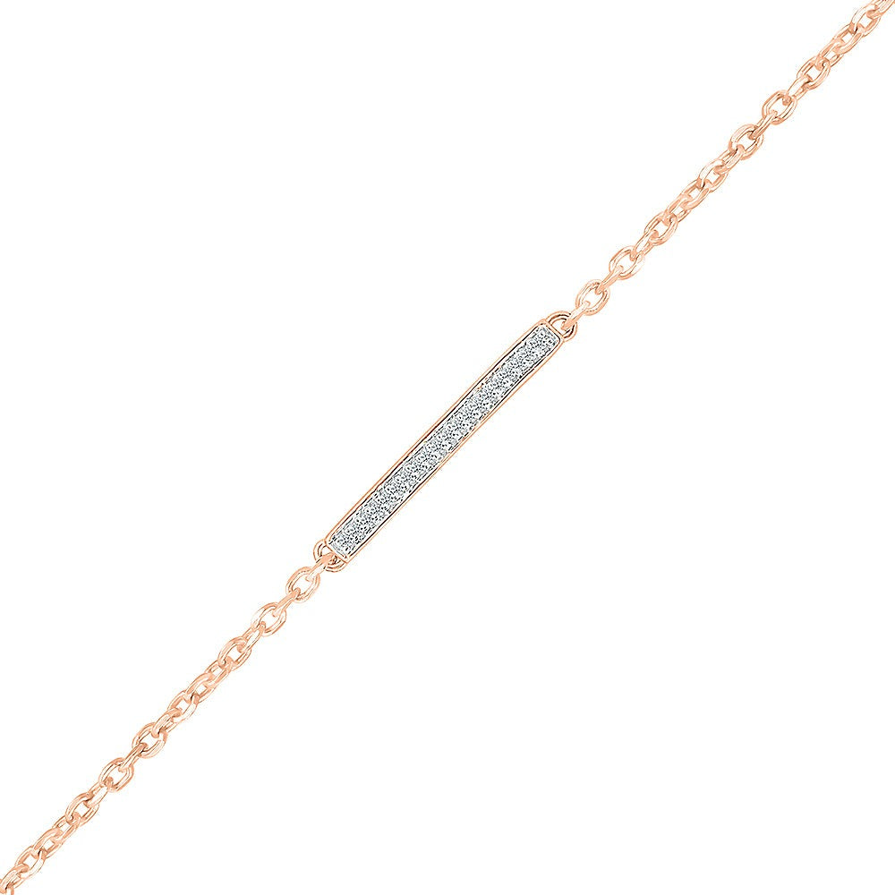 Rose Gold Diamond Bar Necklace