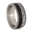 Meteorite Dinosaur Ring With Sandblasted Titanium Edges-1764 - Jewelry by Johan