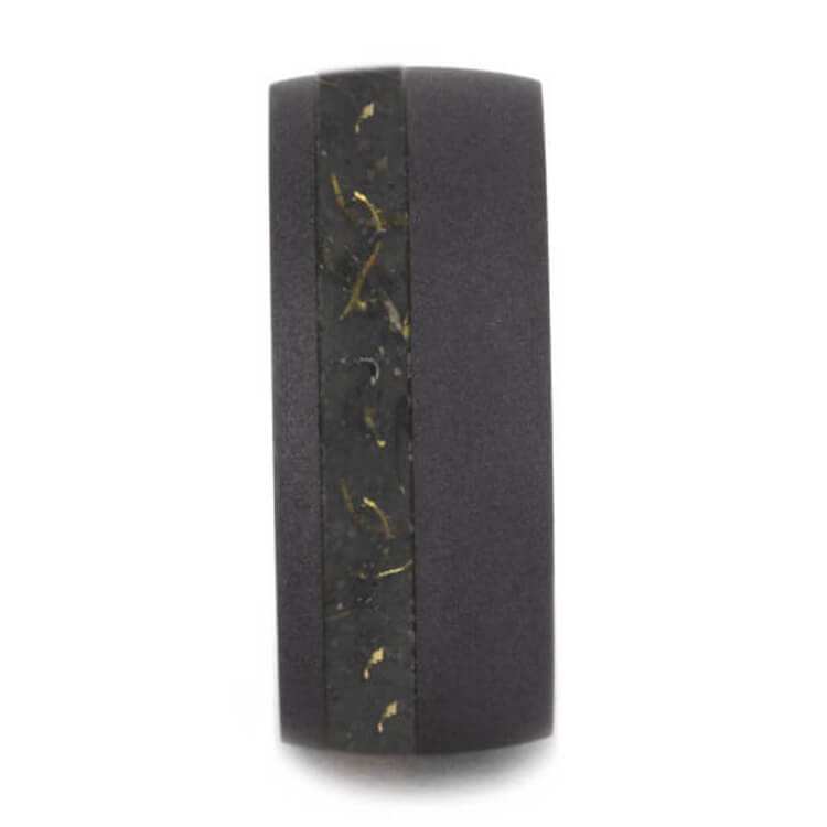 Black Stardust™ Wedding Band in Sandblasted Titanium-2566 - Jewelry by Johan
