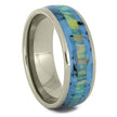 Unique Men's Wedding Band with Blue