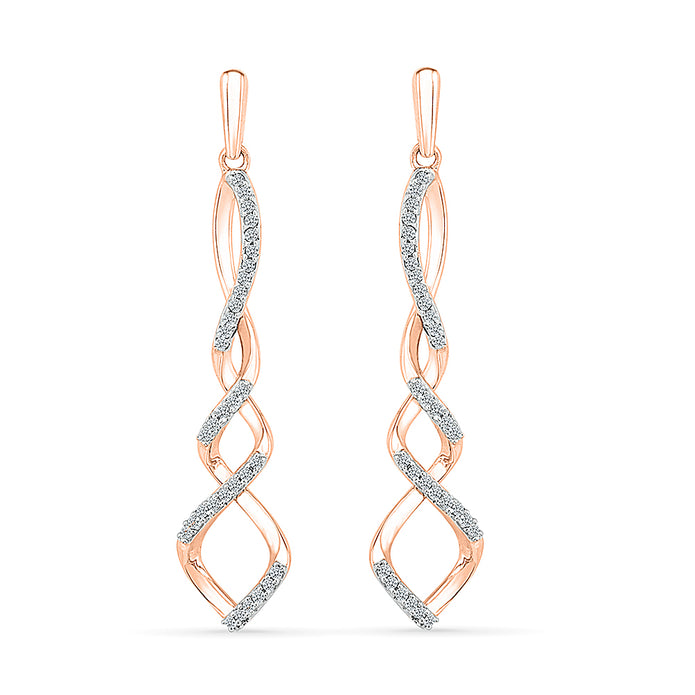 Rose Gold Diamond Dangle Earrings