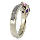 Meteorite & Cushion Cut Amethyst Ring With Pink Sapphires - Jewelry by Johan