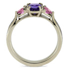 Meteorite & Cushion Cut Amethyst Ring With Pink Sapphires - Jewelry by Johan