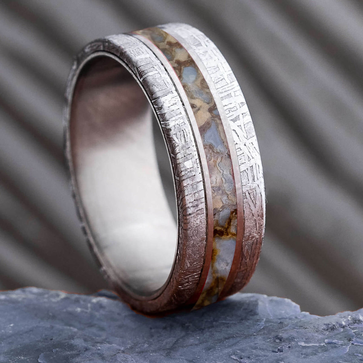 Gibeon Meteorite Rings & Gibeon Meteorite Wedding Bands - Jewelry by Johan