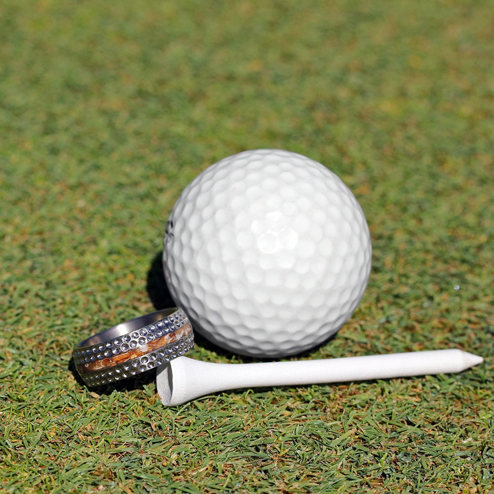 Golf Ring for Men, Titanium Wedding Band Inspired by Golf-3364 - Jewelry by Johan