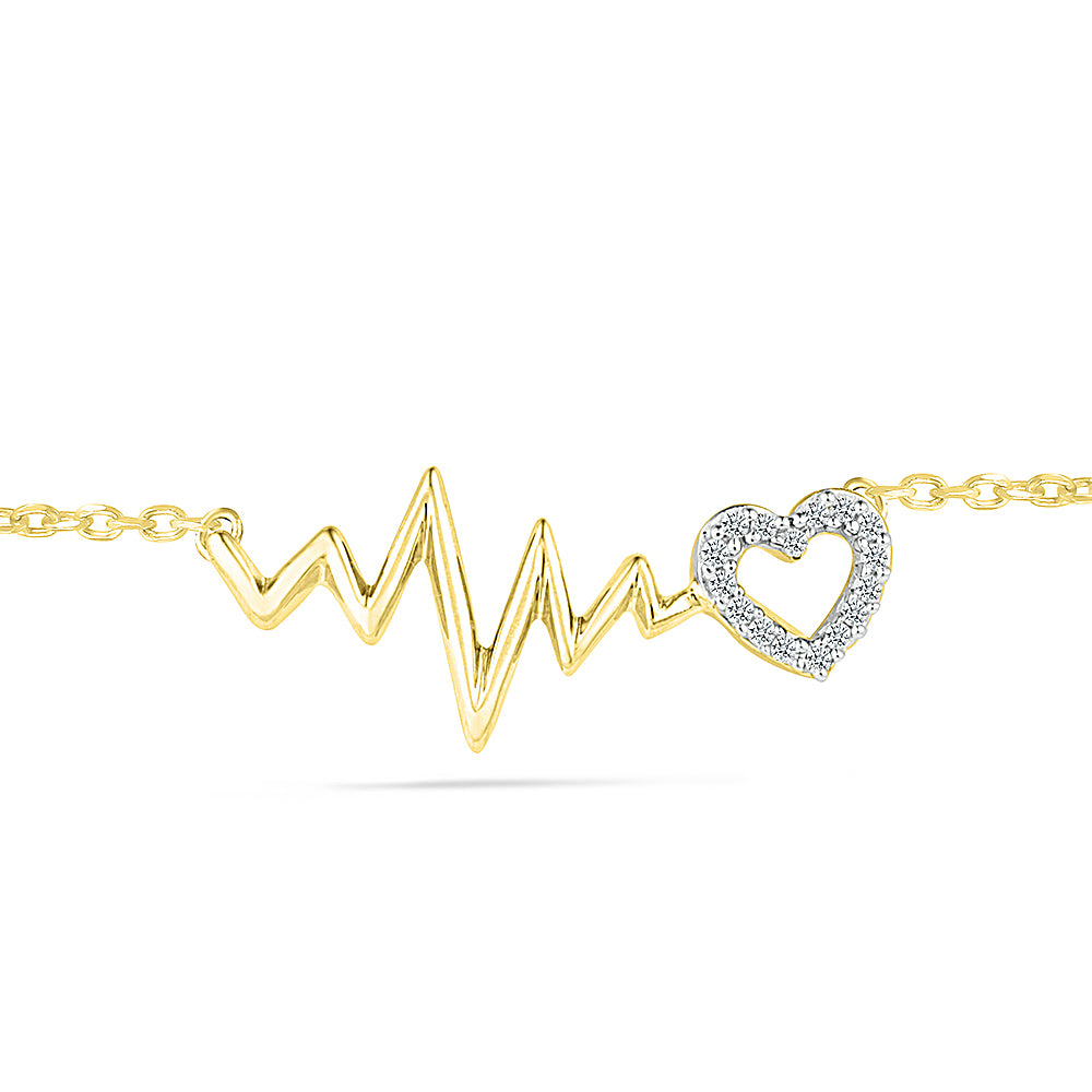 Yellow Gold Heartbeat Bracelet