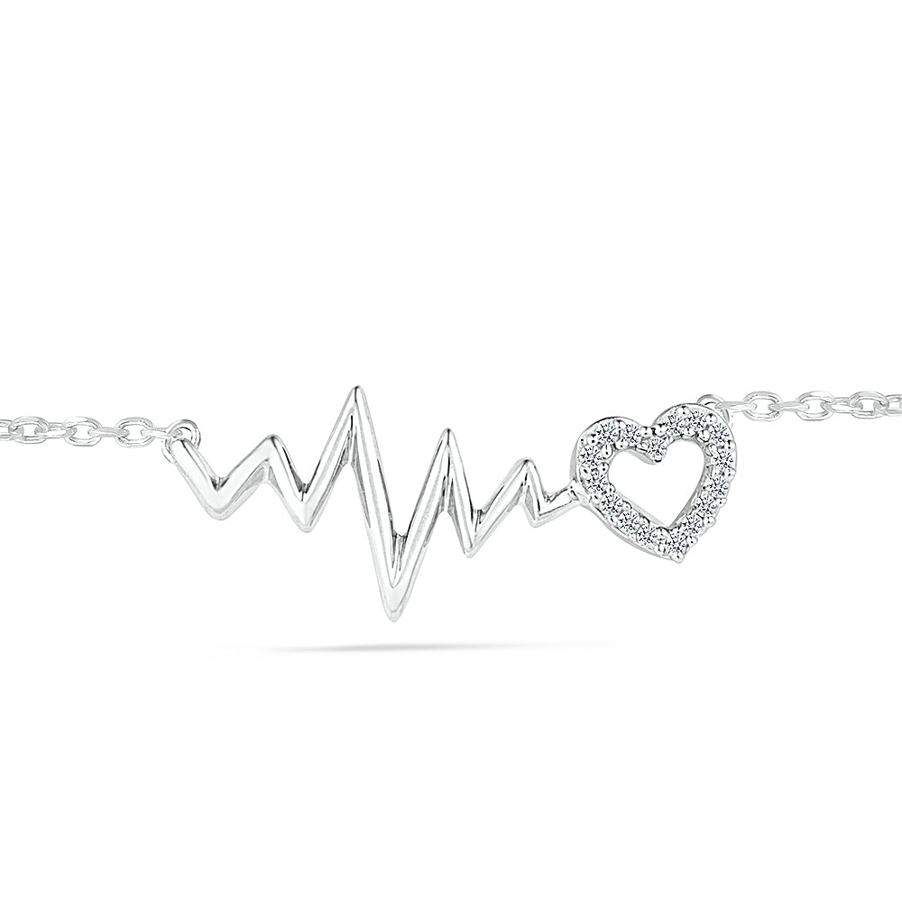 Silver Heartbeat Symbol Bracelet