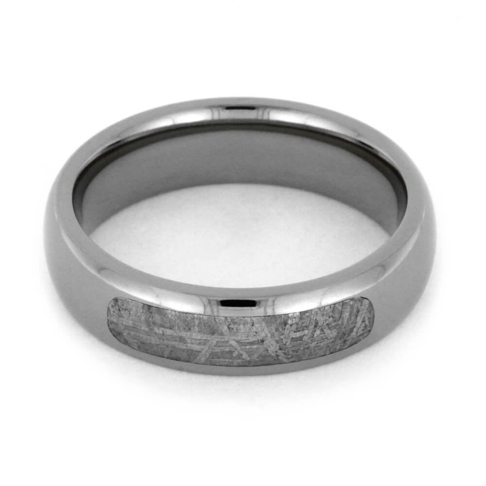 Titanium Ring With Partial Meteorite, Meteorite Jewelry-1939 - Jewelry by Johan