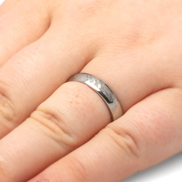 Titanium Ring With Partial Meteorite, Meteorite Jewelry-1939 - Jewelry by Johan