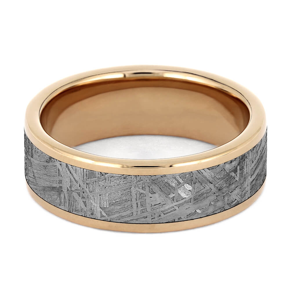 Gibeon Meteorite Ring with Rose Gold