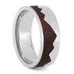 Mountain Ring with Natural Redwood, Sterling Silver Wedding Band-1998 - Jewelry by Johan