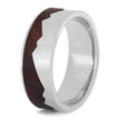 Mountain Ring with Natural Redwood, Sterling Silver Wedding Band-1998 - Jewelry by Johan