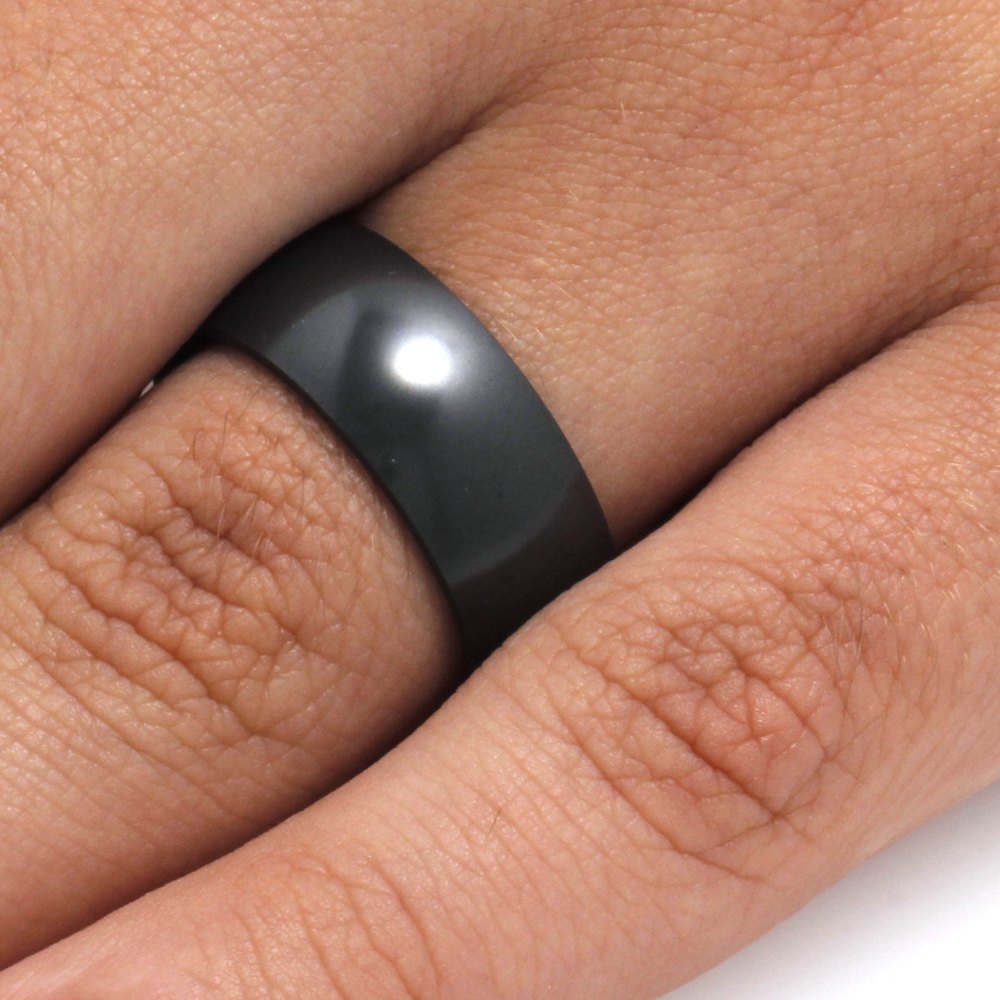 Elysium Ring with Rounded Profile, Black Ring with Polished or Matte Finish