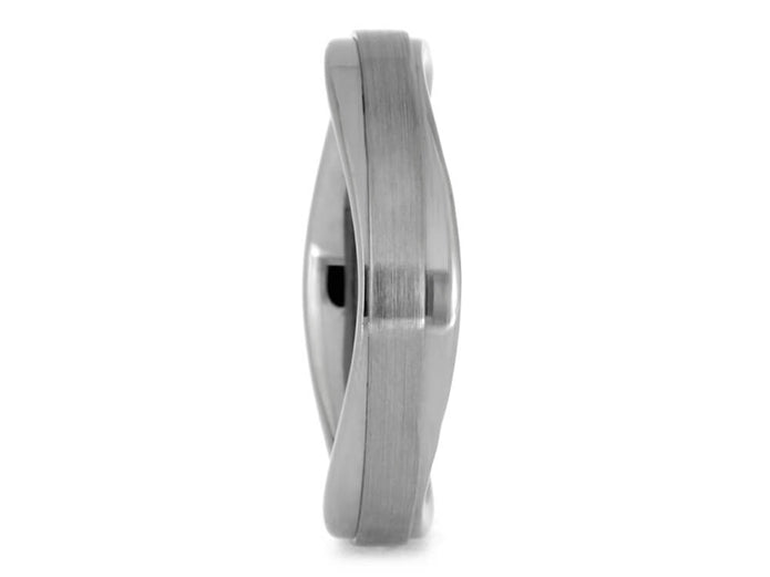 Wavy Titanium Ring, Brushed And Polished Custom Wedding Band, Curvy Handmade Jewelry-2513 - Jewelry by Johan