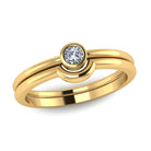 Solitaire Diamond Bridal Set in 10k Yellow Gold-2981 - Jewelry by Johan