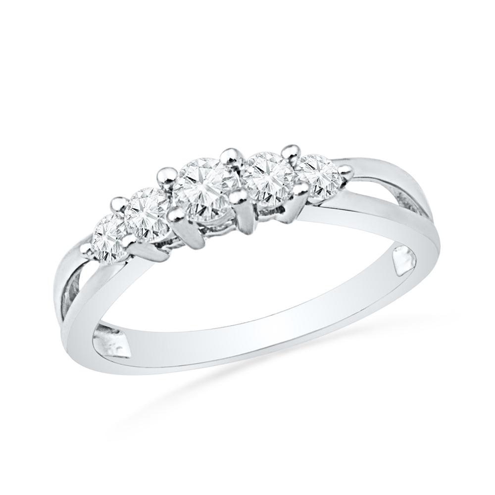 Five Stone Diamond Promise Ring, Stackable Ring - Jewelry by Johan