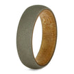 Sandblasted White Gold Ring, Wedding Band With Bamboo Wood Sleeve-3716 - Jewelry by Johan