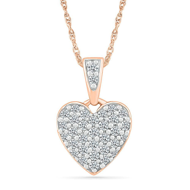 Miniature Heart Pendant Necklace with Diamonds - JBJ