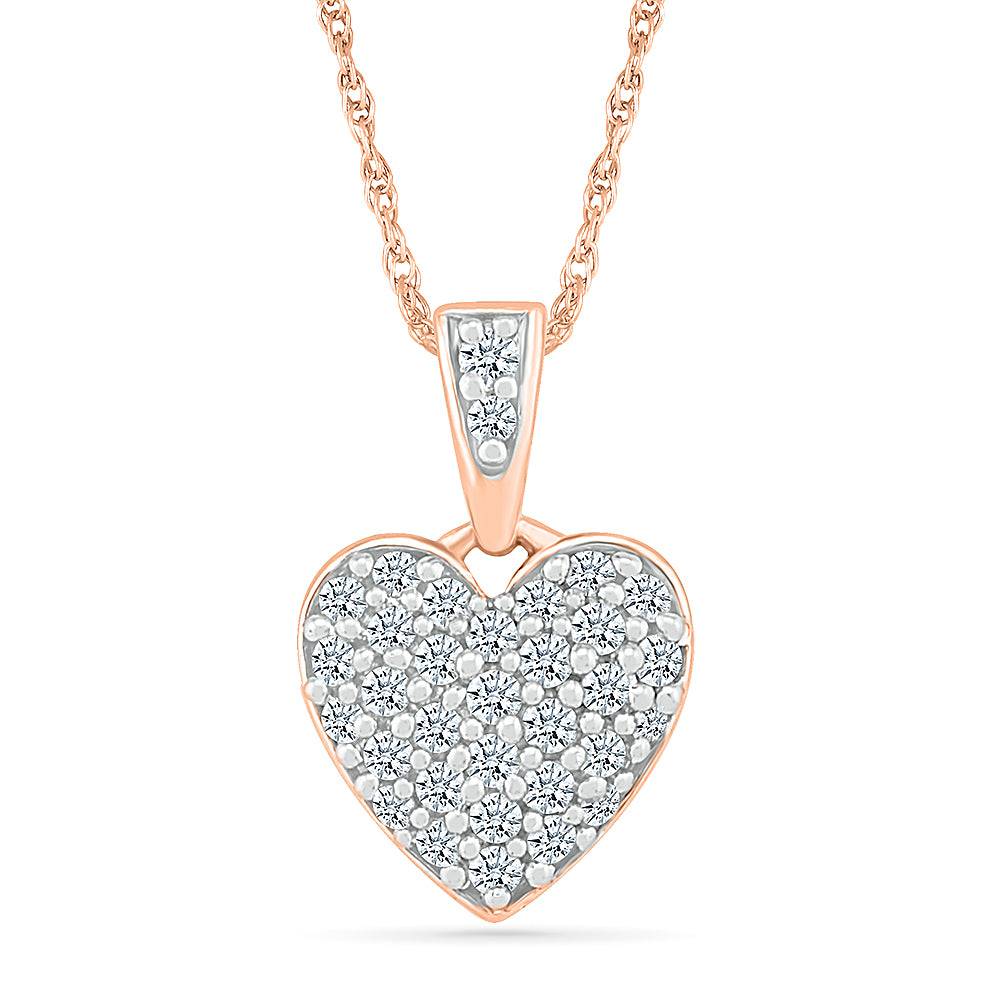Miniature Heart Pendant Necklace with Diamonds - JBJ