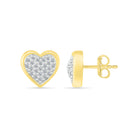 Diamond Heart Earrings in Silver or White Gold - JBJ