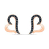 Black Diamond Heart Earrings, Pink Gold or Silver-SHEH201256 - Jewelry by Johan