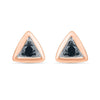 Black Diamond Triangle Stud Earrings, Pink Gold or Silver-SHES202302 - Jewelry by Johan