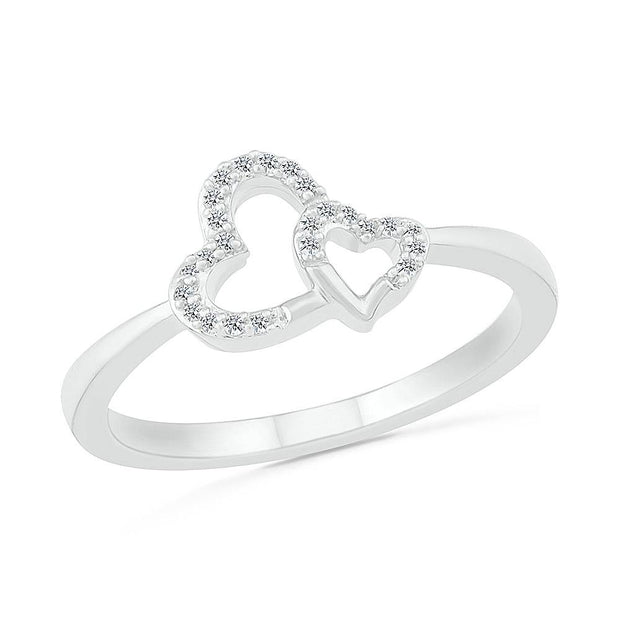 Intertwined Hearts Promise Ring With Diamonds - JBJ