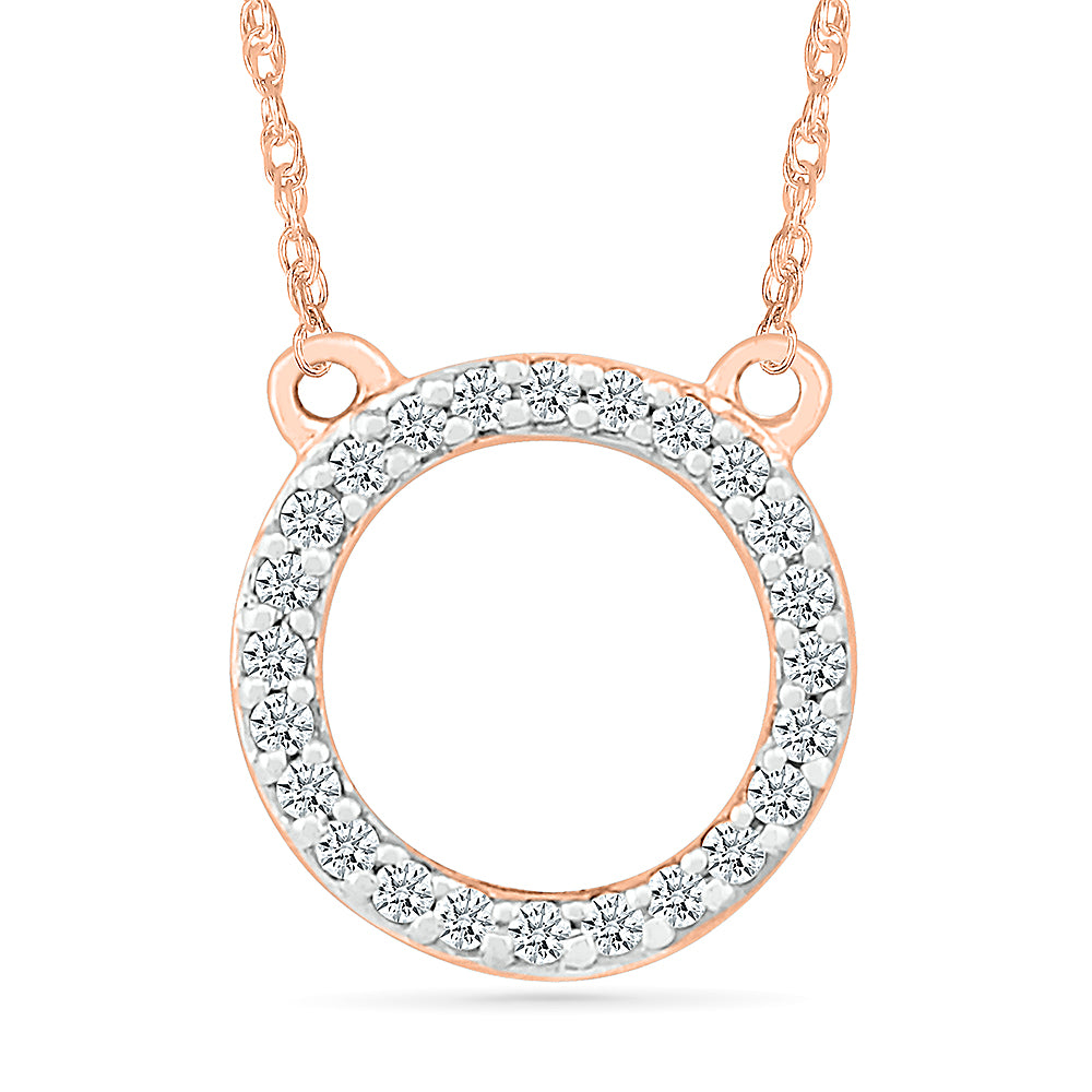 Rose Gold DIamond Circle Necklace