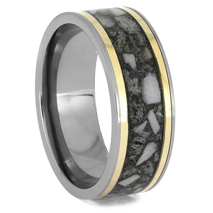 Antler and Titanium Wedding Band