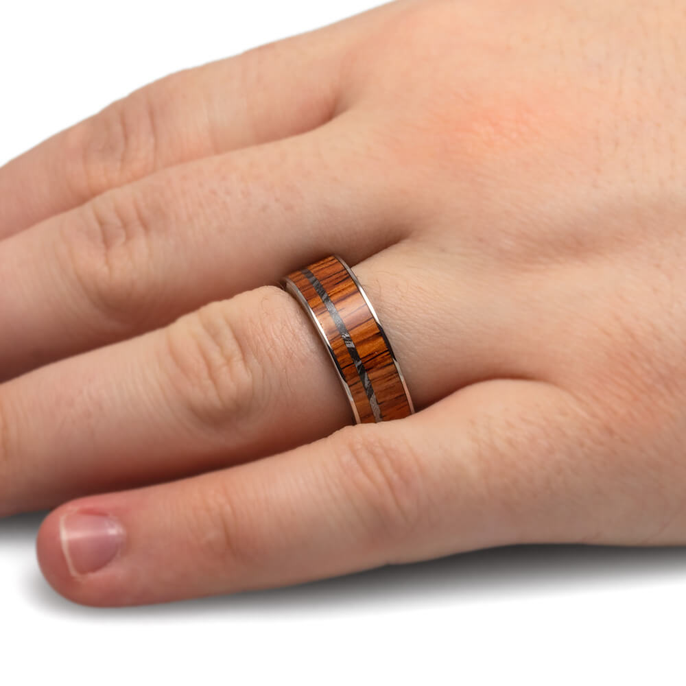 Rosewood Wedding Band on Hand