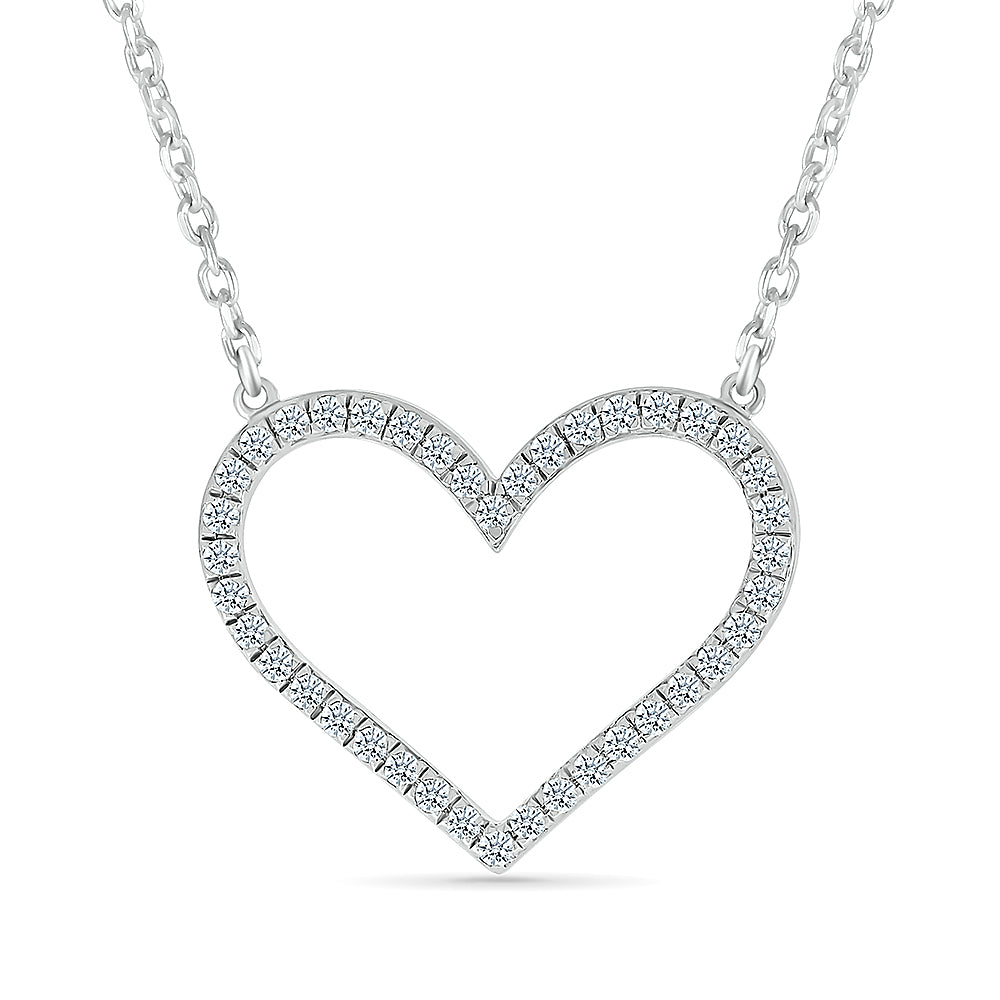 Heart Pendant Necklace with Diamonds - JBJ