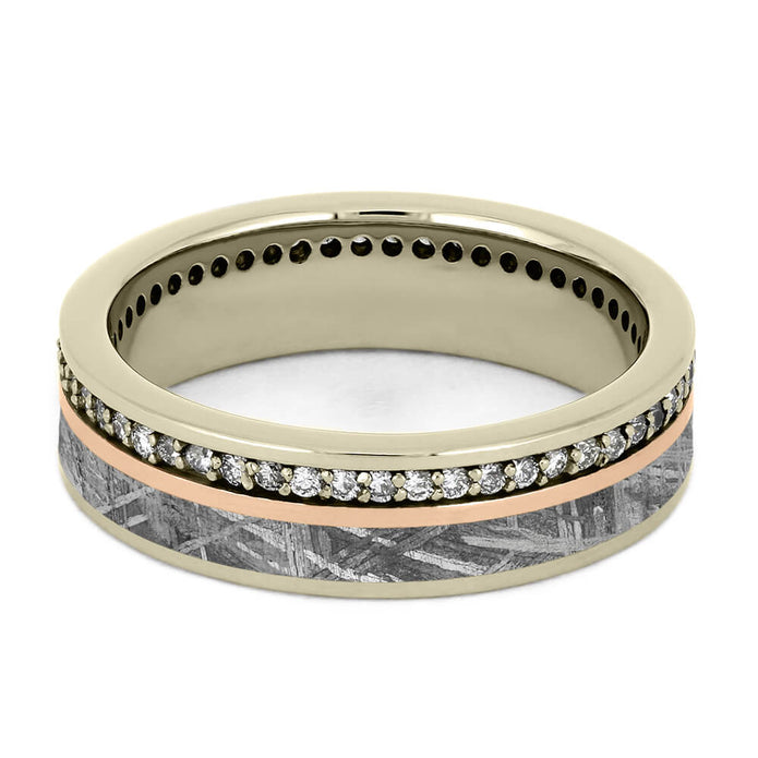 Rose Gold and Meteorite Wedding Band