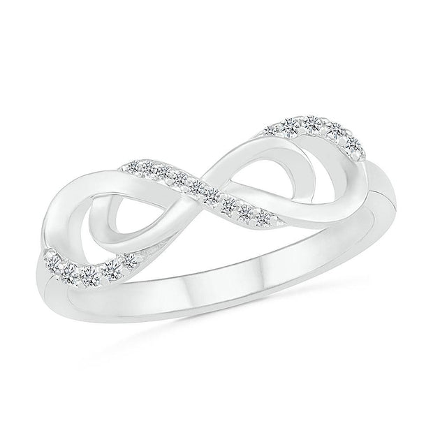Double Infinity Ring With Diamond Accents - JBJ