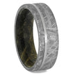 Meteorite and Wood Wedding Bands