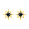 Star Stud Earrings With Black Diamond