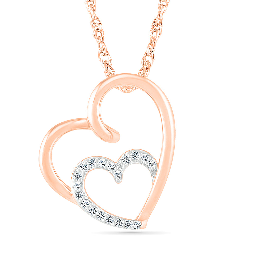 Diamond Two-Heart Pendant Necklace - JBJ