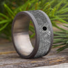 Black Diamond Men's Wedding Band With Meteorite