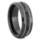 Black Ceramic Men's Ring with Meteorite Pattern - Jewelry by Johan