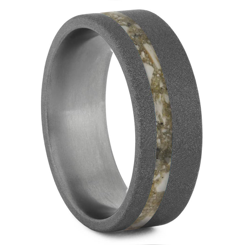 Sandblasted Titanium Nostalgic Ring-2128 - Jewelry by Johan