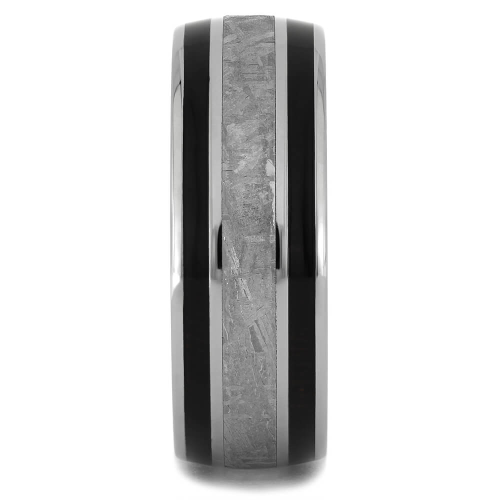 Wood and Meteorite Wedding Band