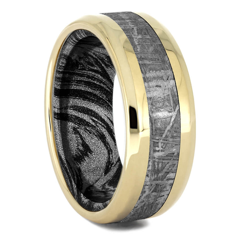 Black And White Composite Mokume Gane Ring With Gold-2135 - Jewelry by Johan