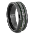 Black Ceramic Ring with Meteorite & Wood Inlays - Jewelry by Johan