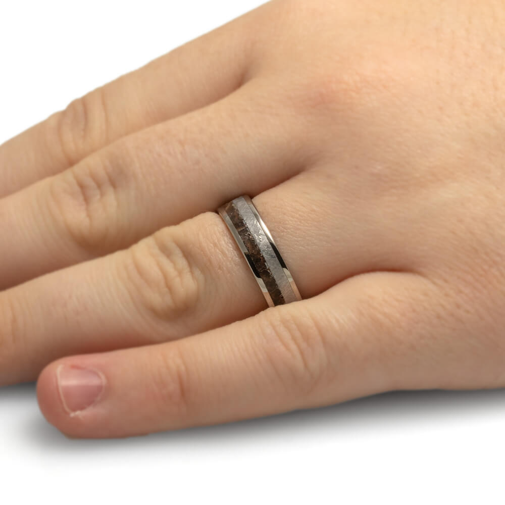 Fossil and Meteorite Wedding Band