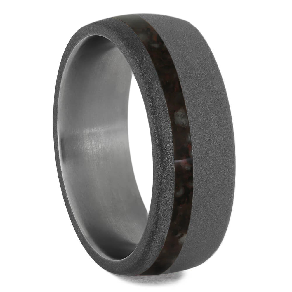 Dinosaur Bone Wedding Band in Sandblasted Titanium - Jewelry by Johan