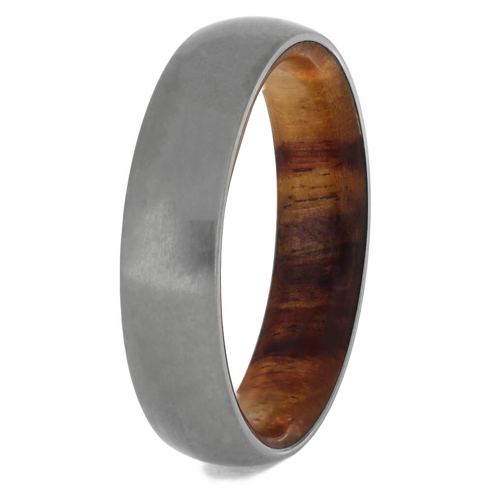 Titanium Wedding Band With Tulipwood Sleeve-2184 - Jewelry by Johan