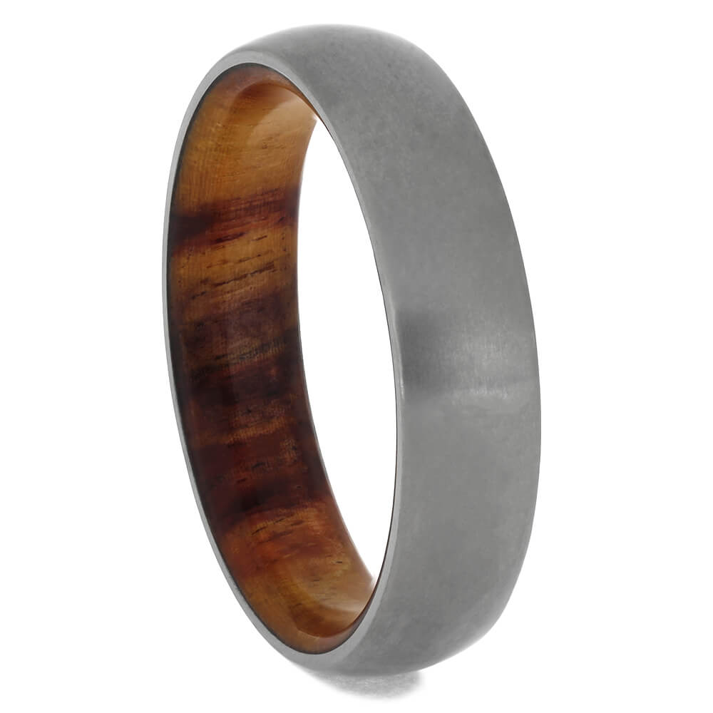 Titanium Wedding Band With Tulipwood Sleeve-2184 - Jewelry by Johan
