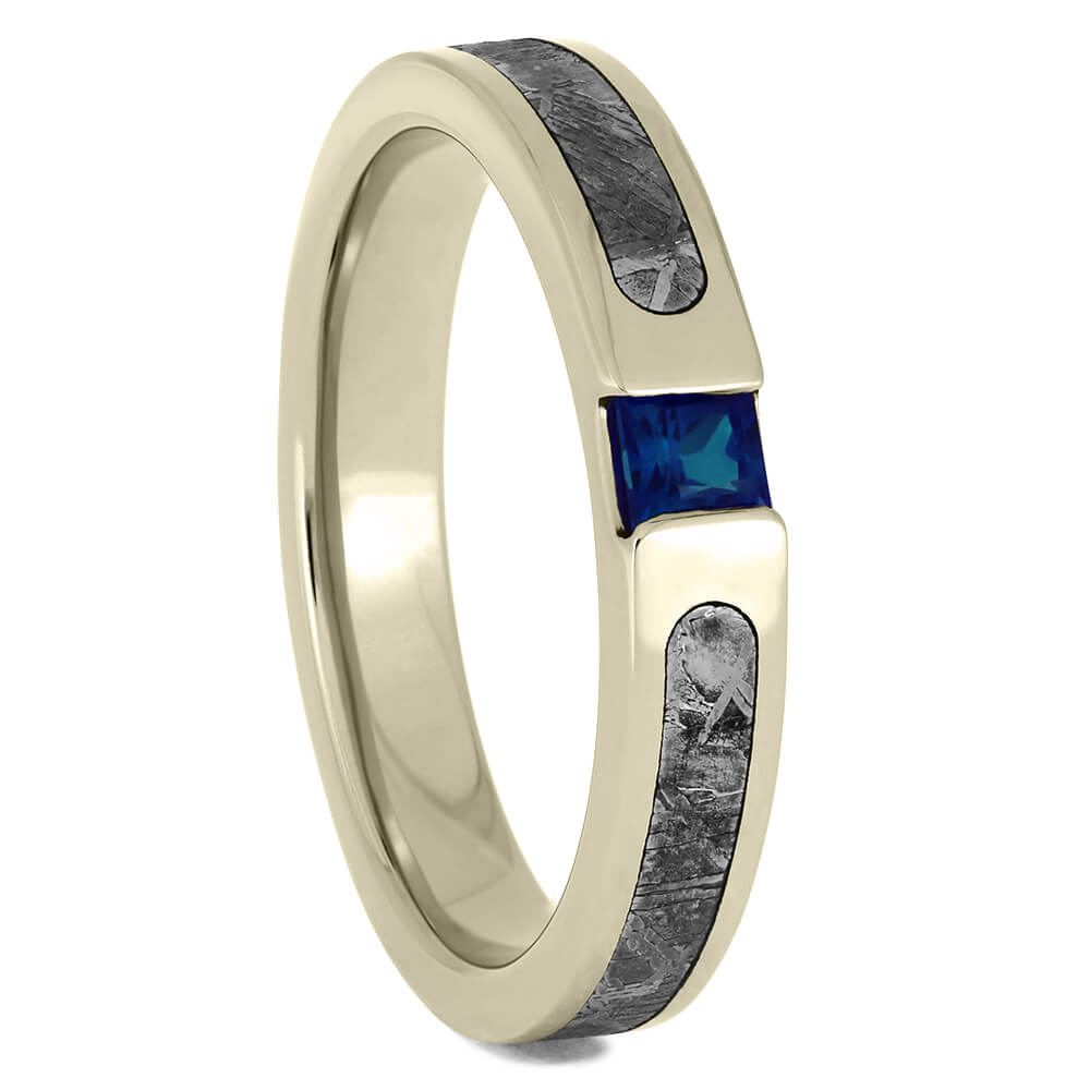 White Gold and Meteorite Wedding Band