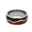 Titanium Mountain Ring with Dark Cherry Burl and Cocobolo Wood-3950 - Jewelry by Johan